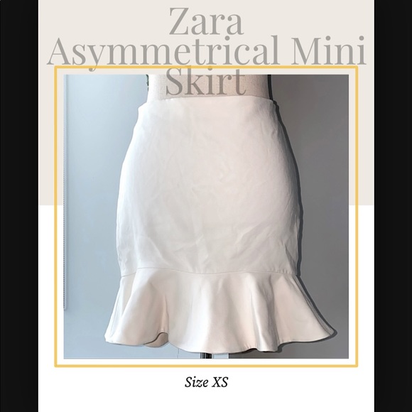 Zara Asymmetrical Mermaid Hemline Peplum Mini Skirt - Size XS - Picture 8 of 8